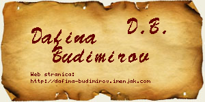 Dafina Budimirov vizit kartica